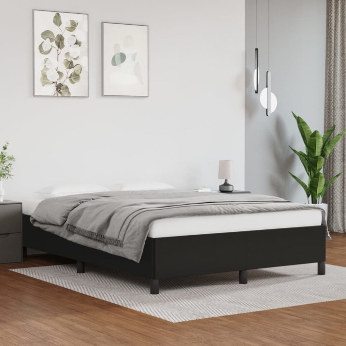 vidaXL Cadru de pat, negru, 140x200 cm, piele ecologică 347251