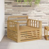 Canapea de exterior vidaXL din lemn masiv de acacia, alba, design modern, 1 loc, rezistenta la intemperii, 83 x 91 x 73 cm