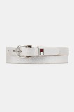 Tommy Jeans curea de piele culoarea argintiu, AW0AW17917