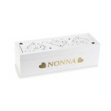 Cumpara ieftin Cutie pliculete ceai lemn alb auriu Nonna 24 x 8 x 7 H