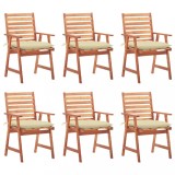 vidaXL Scaune de exterior cu perne, 6 buc., lemn masiv de acacia 3078364