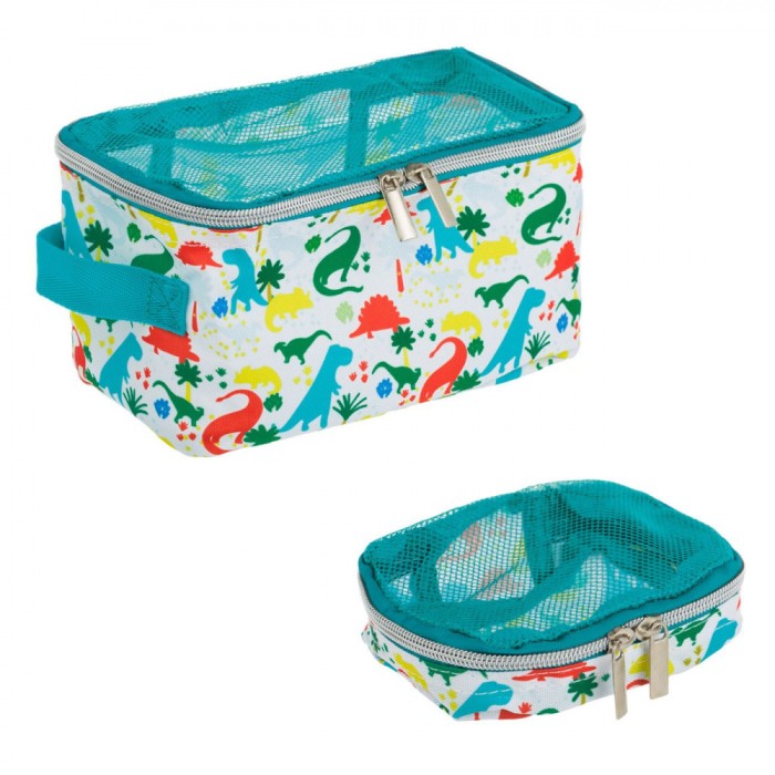 Set Portfarduri, 2 Bucăți, Model Dinozauri, Multicolor, Poliester