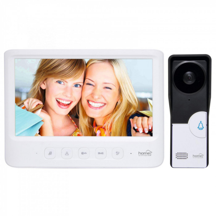 Video-interfon, ultra slim 7 color, alb rezolutie ecran 800 x 480