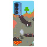 Husa compatibila cu Motorola Edge 20 Lite model Pixelated World Minecraft, Silicon, TPU, Viceversa, Transparent, Carcasa
