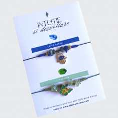Set bratari cristale naturale de lapis lazuli si prehnit - Intuitie si dezvoltare