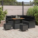 Cumpara ieftin Set de canapele pentru gradina 8 buc. 7-Locuri Negru