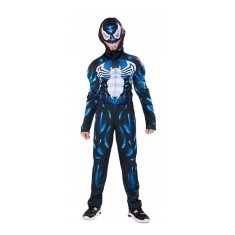 Costum Venom KidMania&reg; cu muschi si cagula pentru copii 7-9 ani 120-130 cm
