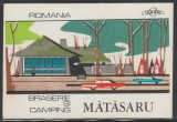 Romania anii 60-70 - Vigneta cartonata Braserie si Camping MATASARU (judetul Dambovita), eticheta hoteliera CentroCOOP, promovare turistica