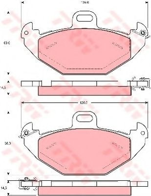Set placute frana,frana disc RENAULT LAGUNA I (B56, 556) (1993 - 2001) TRW GDB1353 foto