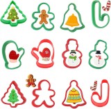 Set de 24 forme pentru prajituri SUNSK, plastic, rosu/verde