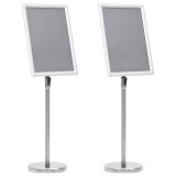 vidaXL Suporturi pentru Poster A3 2 bucăți Aluminiu Argintiu