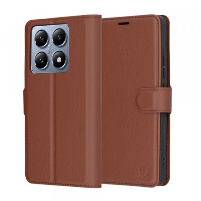 Husa pentru Xiaomi 14T Pro, Techsuit, Leather Folio, Maro foto