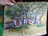 Tablou cu copil pe prispa casei din 1972
