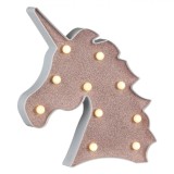 Forma unicorna decorativa iluminata cu 10 LED-uri, 25 x 3 x 25 cm