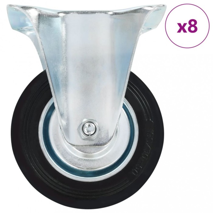 Roti fixe, 8 buc., 100 mm