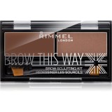 Cumpara ieftin Rimmel Brow This Way paleta pentru machiaj sprancene culoare 002 Medium Brown 1,3 g