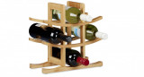Suport sticle de vin RelaxDays din bambus, pentru 9 sticle, 4.5 x 30 x 30 cm - RESIGILAT
