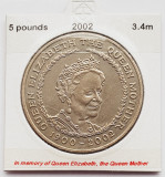 1848 Marea Britanie UK Anglia 5 Pounds 2002 Queen Mother km 1035, Europa