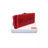Portofel dama din Piele Naturală Lăcuită rosu cu Model 3D Aligator - Magrot 20249