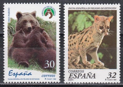 Spania 1996-1997 - Animale rare, 2 serii, MNH foto