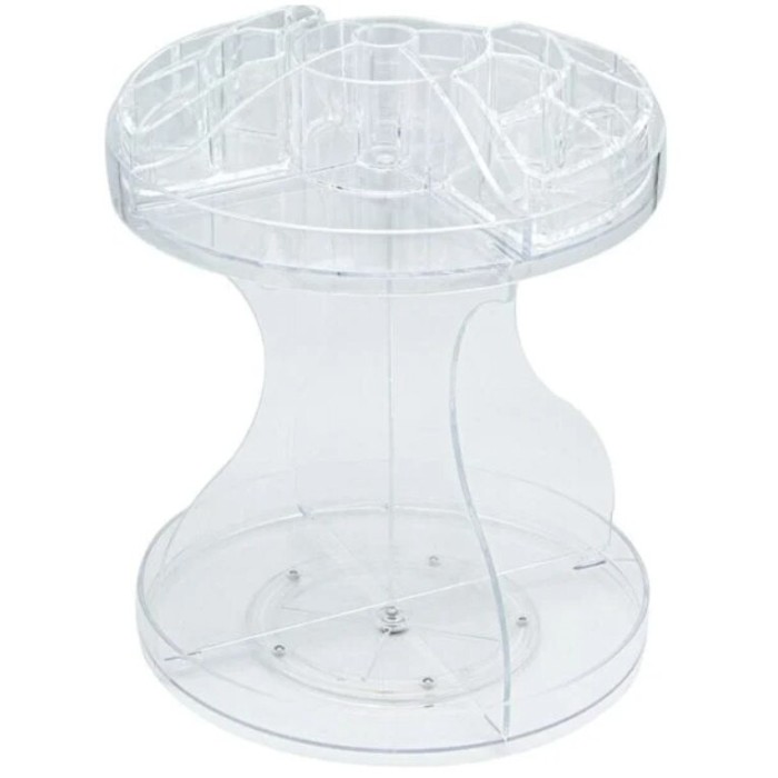 Organizator pentru cosmetice din plastic rotativ, 26 x 26 cm