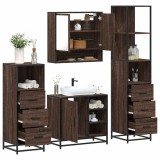 Gossi set de mobilier de baie din 4 piese din lemn de stejar maro