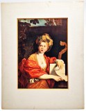 Vtg art print din 1903 DOMENICHINO - Sibila Cumena _ Vechi maestri nr 104