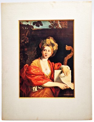 vtg art print din 1903 DOMENICHINO - Sibila Cumena _ Vechi maestri nr 104 foto