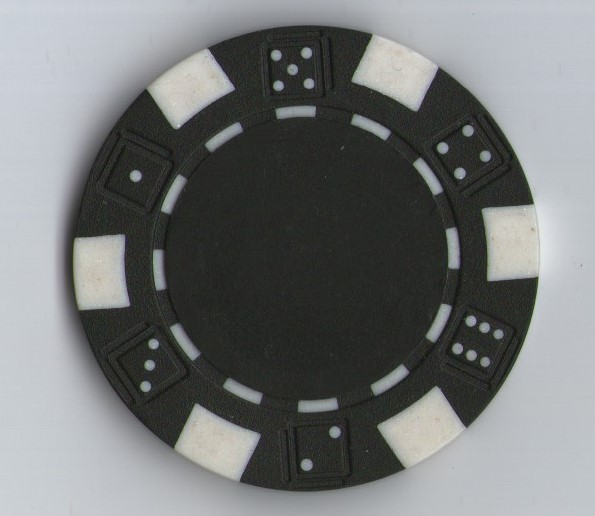 Jeton Poker - negru, 40 mm