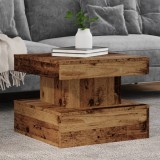 VidaXL Măsuță de cafea cu lumini LED, lemn vechi, 50x50x40 cm