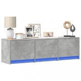 Cumpara ieftin Dulap TV cu LED, gri beton, 140x34x40 cm, lemn prelucrat