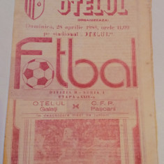 Program meci fotbal OTELUL GALATI - CFR PASCANI (28.04.1985)