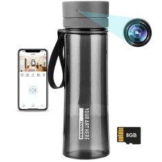 Sticla cu Camera Spion iUni IP48, Wi-Fi, 8GB, Full HD, Vizualizare Live pe telefon