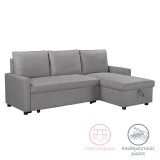 Cumpara ieftin Coltar extensibil reversibil Infuse cu spatiu de depozitare material textil gri 203x130x88 cm