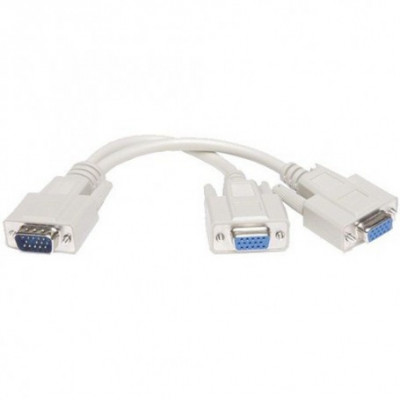 Cablu VGA Splitter conexiune de la 1 la 2 monitoare (duplicat imagine, nu se extinde) foto