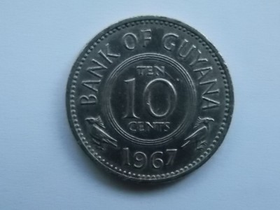 10 CENTS 1967 GUYANA foto