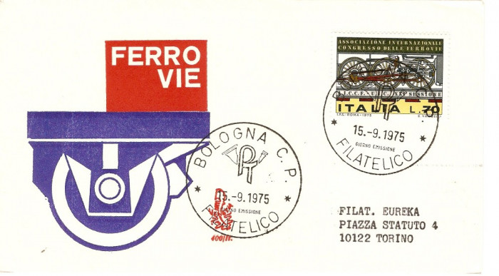 TRANSPORTURI CAI FERATE FDC ITALIA 1975