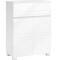 VASAGLE Dulap de depozitare de podea pentru baie, cu sertar si usa dubla, polita reglabila, 60x30x80cm, alb Household NewTrend
