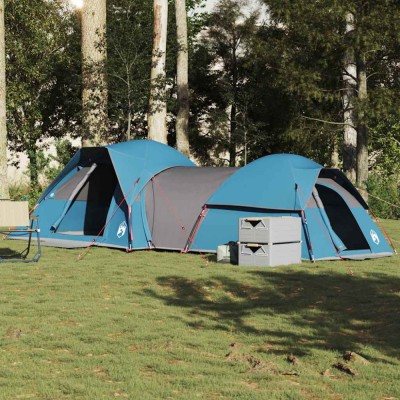 vidaXL Cort camping pentru 5 persoane, albastru, impermeabil foto