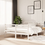 Cadru de pat, alb, 140x190 cm, lemn masiv de pin GartenMobel Dekor, vidaXL