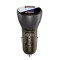 Incarcator auto 2x usb, dual fast charging, 45w, display digital led - acefast - transparent black