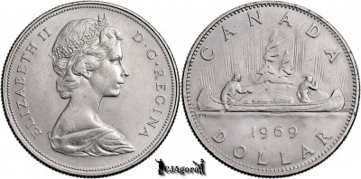 1969, 1 Dollar - Elisabeta a II-a - Canada | KM 76.1 foto