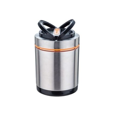 Termos pentru mancare, cu 3 straturi, din inox, capacitate 1, 4L, capac cu inchidere etansa, maner pentru transport, argintiu foto