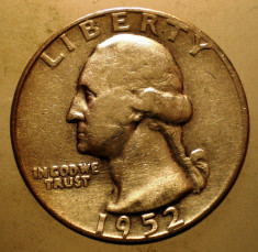 C.194 USA SUA WASHINGTON QUARTER DOLLAR 1952 D ARGINT foto
