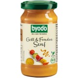 Mustar Bio Byodo Fara Gluten cu Ardei Rosu, Pentru Gratar si Fondue, 200ml