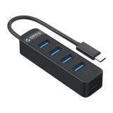 Hub USB cu 4 porturi USB 3.0 pentru PC / laptop, port USB-C de alimentare, 15cm