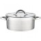 Cratita INOX inductie cu capac sticla 18cm 2.60l Grunberg GR7018