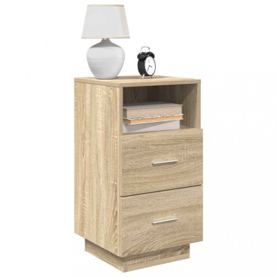 vidaXL Noptiere 2 buc cu 2 sertare Stejar Sonoma 36x36x68 cm 858583 foto