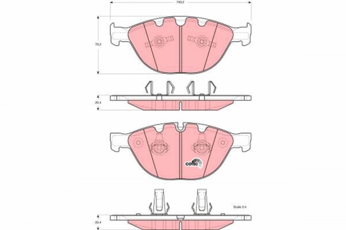 TRW GDB1558 COTEC set placute frana,frana disc