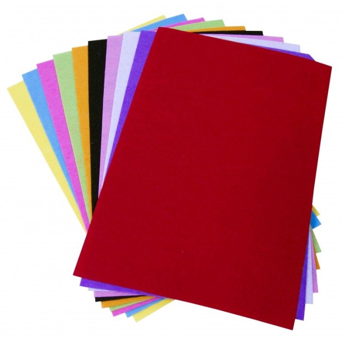 Coli fetru A4, 1mm, diverse culori, set 10 coli, Colorarte